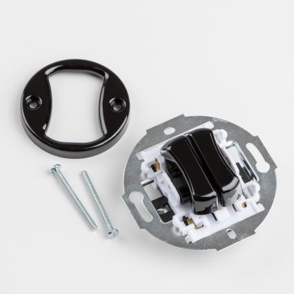 Reblig - Retro Frameless Double Rocker Switch, Black