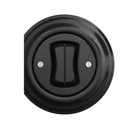 Reblig - Retro Frameless Double Rocker Switch, Black