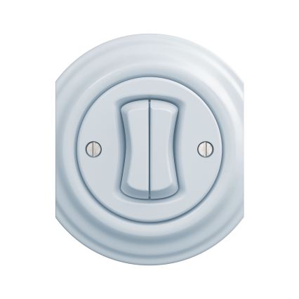 Reblig - Retro frameless double staircase switch No. 6+6, blue