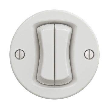 Reblig - Retro Frameless Double Switch, Ceramic White
