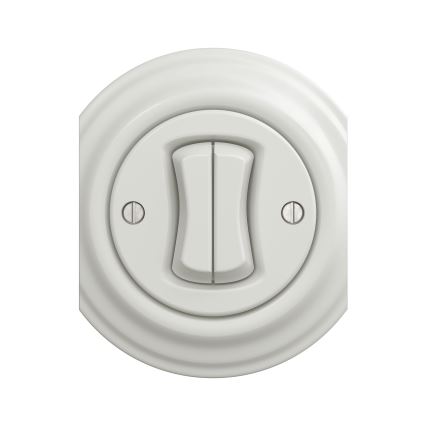 Reblig - Retro Frameless Double Switch, Ceramic White