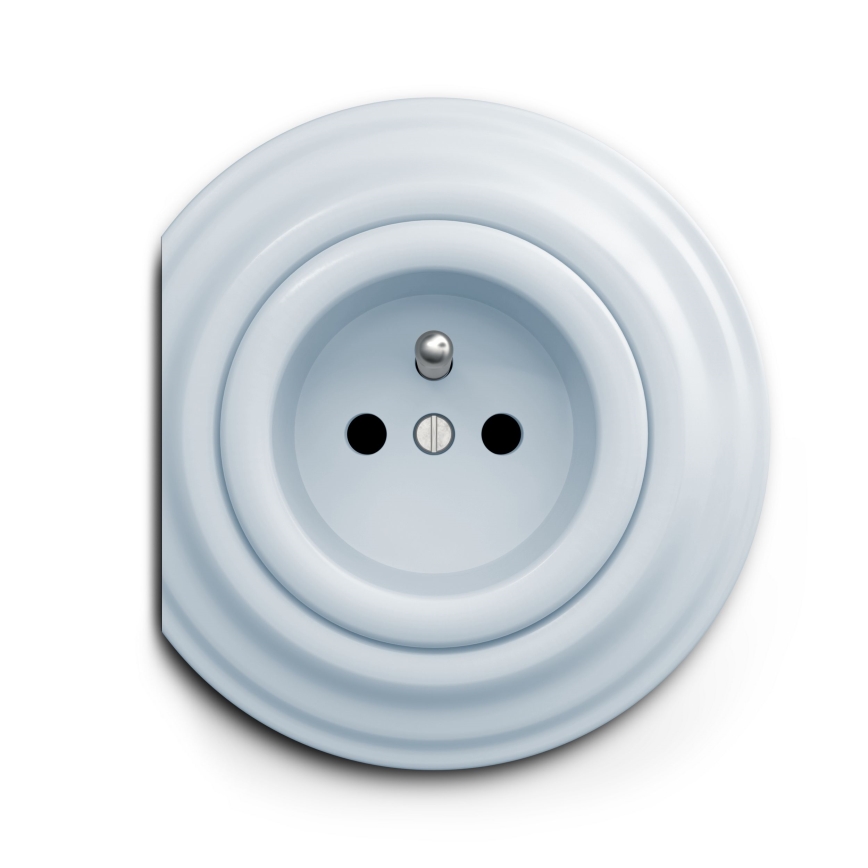 Reblig - Retro Frameless Home Wall Socket 230V Blue