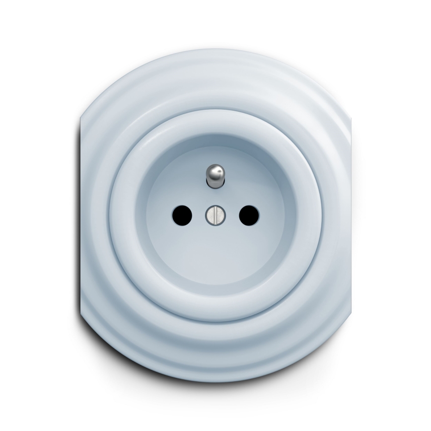 Reblig - Retro Frameless Home Wall Socket 230V Blue