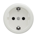Reblig - Retro frameless household SCHUKO wall socket 230V/16A, white ceramic