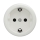 Reblig - Retro frameless household SCHUKO wall socket 230V/16A, white ceramic