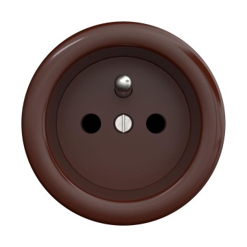 Reblig - Retro Frameless Household Socket 230V, Brown