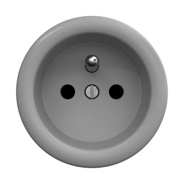 Reblig - Retro frameless household socket 230V, grey