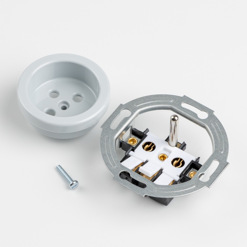 Reblig - Retro frameless household socket 230V, grey
