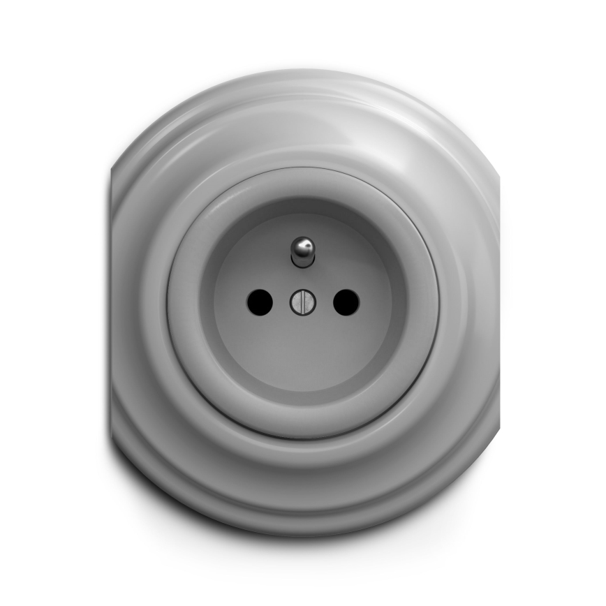 Reblig - Retro frameless household socket 230V, grey