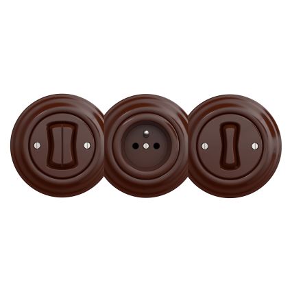 Reblig - Retro frameless SCHUKO household socket 230V/16A, brown