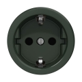 Reblig - Retro frameless SCHUKO residential socket, 230V/16A, green