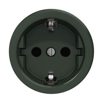 Reblig - Retro frameless SCHUKO residential socket, 230V/16A, green