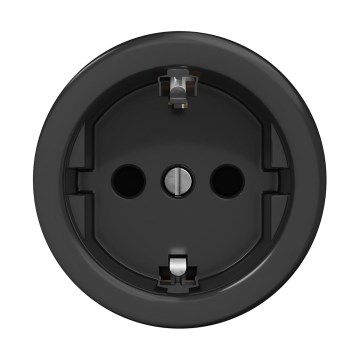 Reblig - Retro Frameless SCHUKO Wall Socket 230V/16A, Black