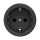 Reblig - Retro Frameless SCHUKO Wall Socket 230V/16A, Black