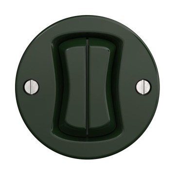 Reblig - Retro Frameless Two-Gang Staircase Switch No. 6+6, Green