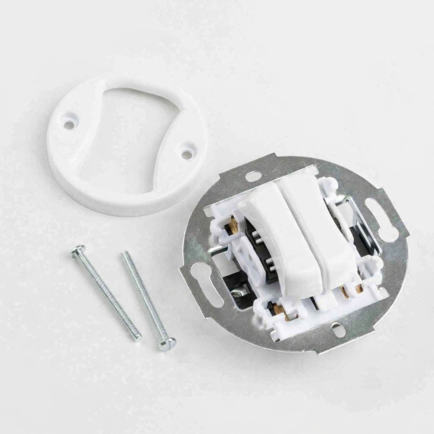 Reblig - Retro frameless two-gang stairway switch No. 6+6, snow white