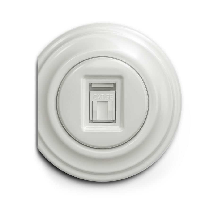 Reblig - Retro Frameless White Ceramic Data Outlet