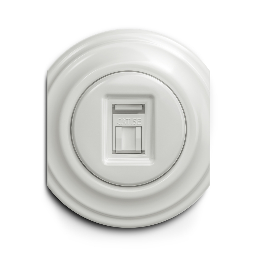 Reblig - Retro Frameless White Ceramic Data Outlet