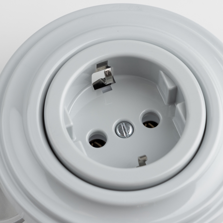 Reblig - Retro home Schuko outlet with frame, 230V/16A, gray