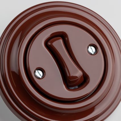 Reblig - Retro intermediate (4-way) switch with frame No. 7, brown