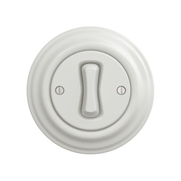 Reblig - Retro intermediate (4-way) switch with frame No. 7, white ceramic