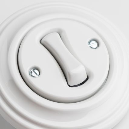 Reblig - Retro intermediate (4-way) switch with frame No. 7, white ceramic