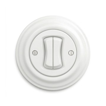 Reblig - Retro multi-gang light switch with Frame No. 5, Snow White