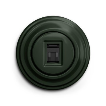 Reblig - Retro network outlet with green frame