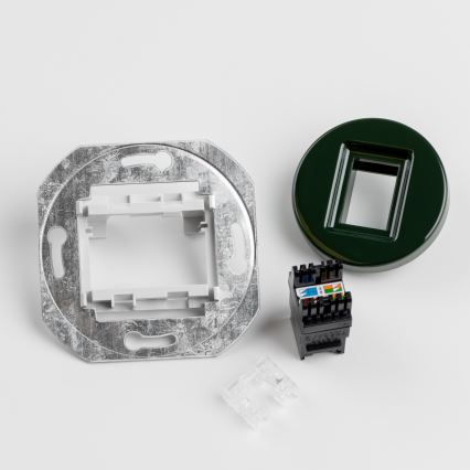 Reblig - Retro network outlet with green frame