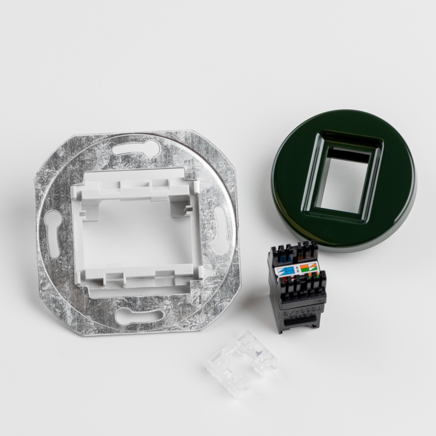 Reblig - Retro network outlet with green frame