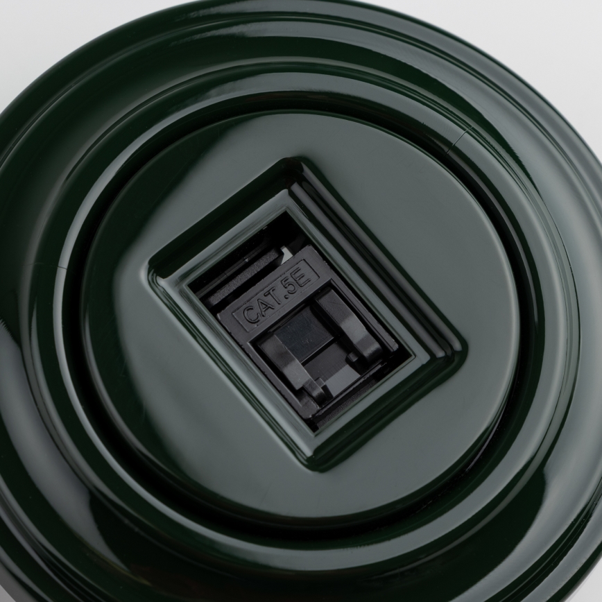 Reblig - Retro network outlet with green frame