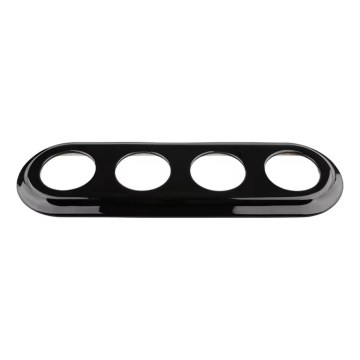 Reblig - Retro porcelain 4-gang black frame