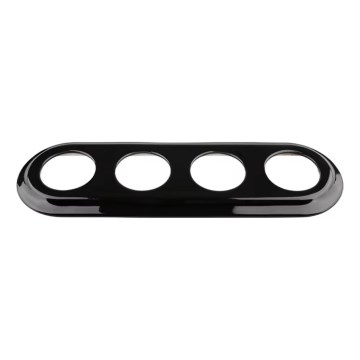 Reblig - Retro Porcelain 4-Gang Frame, Black