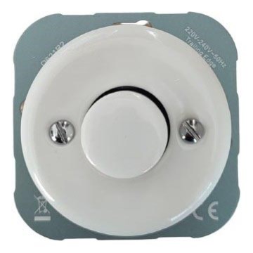 Reblig - Retro Porcelain Dimmer Switch, Frameless, 250V/10A, White
