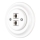 Reblig - Retro porcelain Ethernet wall plate with frame, 2x Cat5e, white