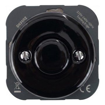 Reblig - Retro Porcelain Frameless Dimmer 250V/10A, Black
