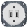 Reblig - Retro porcelain frameless USB power socket, 2x USB-A, white