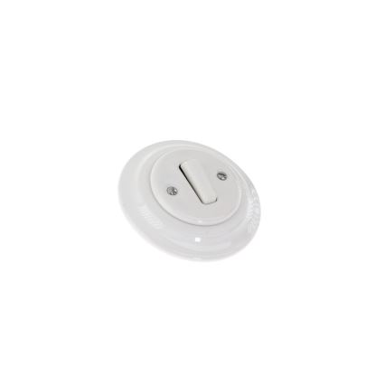 Reblig - Retro Porcelain Single-Gang Switch with Frame No. 6, White