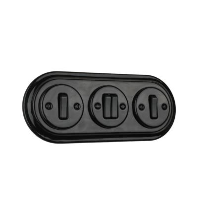 Reblig - Retro Porcelain Triple Frame, Black
