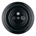 Reblig - Retro Porcelain TV/SAT-W Socket with Frame, Black
