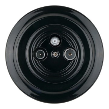 Reblig - Retro Porcelain TV/SAT-W Socket with Frame, Black