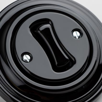 Reblig - Retro Push Button with Bezel, Black