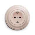 Reblig - Retro SCHUKO wall socket with frame 230V/16A, antique pink