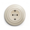 Reblig - Retro SCHUKO Wall Socket with Frame 230V/16A, Beige