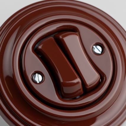 Reblig - Retro series light switch with No. 5 brown frame