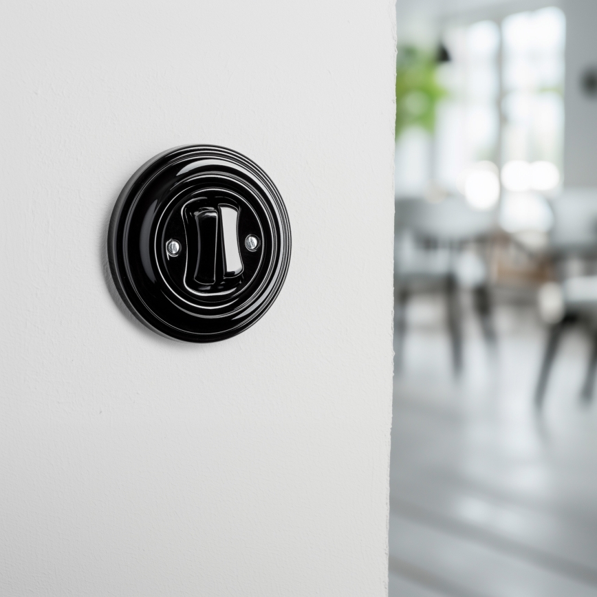 Reblig - Retro series switch with frame No. 5, black