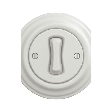 Reblig - Retro Single-Pole Frameless Switch No. 1, Ceramic White