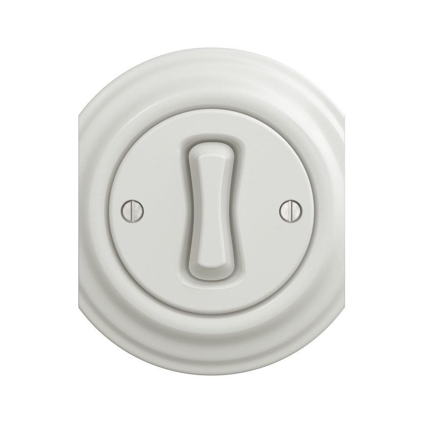 Reblig - Retro Single-Pole Frameless Switch No. 1, Ceramic White