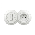 Reblig - Retro Single-Pole Switch No. 1 and 230 V Socket with Snow-White Frame