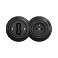 Reblig - Retro single-pole switch No. 1 and 230V socket with black frame